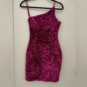Elegant Pink Sequin Dress